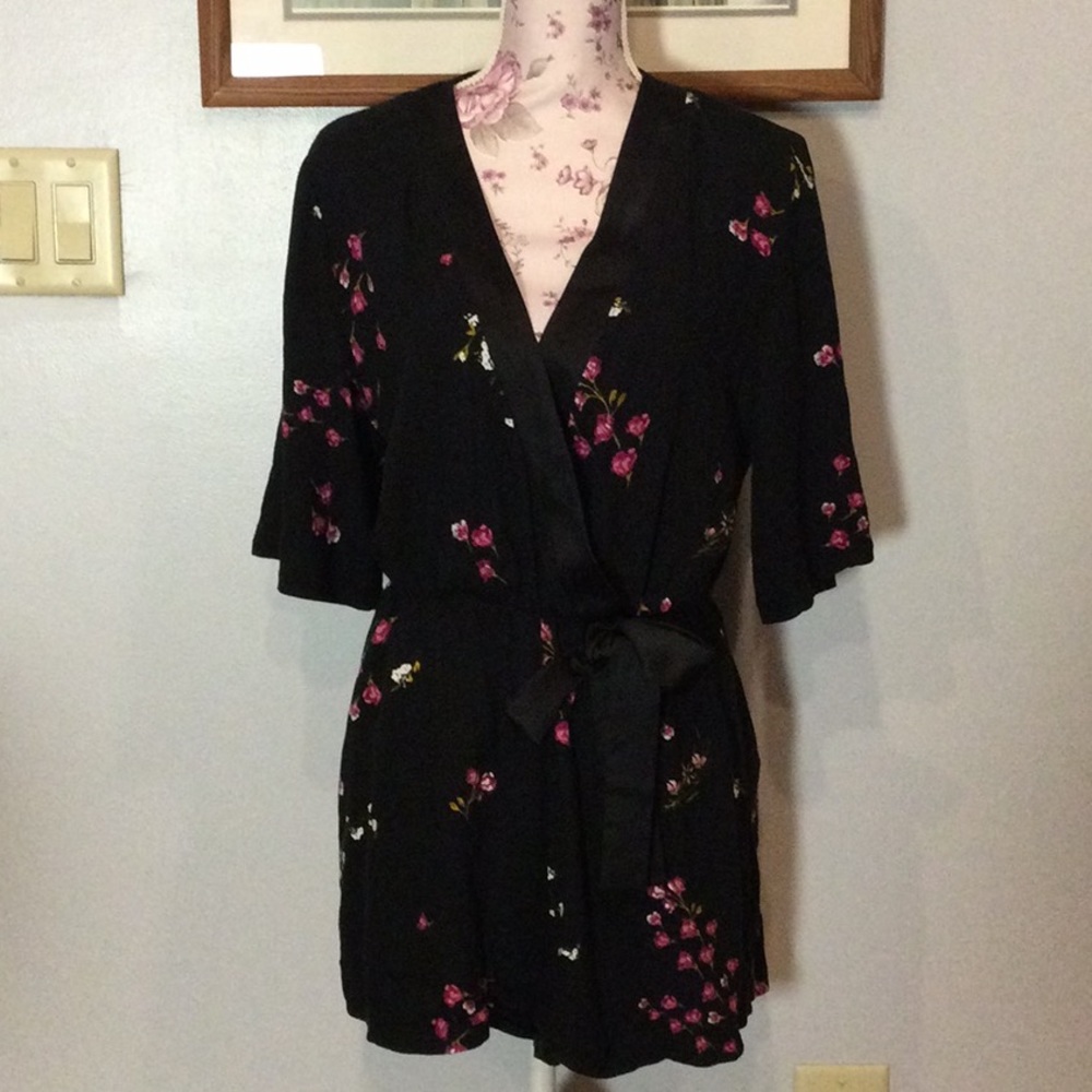 Primark Black & Pink Floral Romper